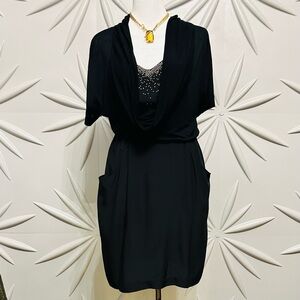 Twelfth Street by Cynthia Vincent SZ 6 Little black dress with gold studs.